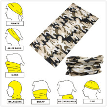 Custom Design Polyester Camouflage Multifunctional Seamless Buff Bandanna
